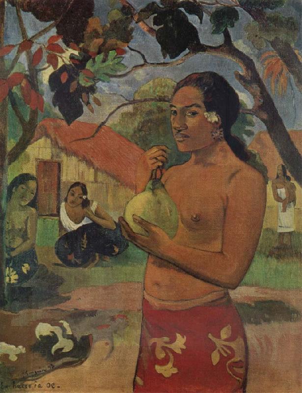 Paul Gauguin Woman Holdinga Fruit oil painting picture